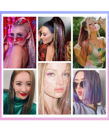 Sparkling Hair Tinsel Kit - 2100 Strands, 47 Inch with Tool, 12 Colors - Perfect for Christmas Decorations - Hair Extensions for Women and Girls - Buy Online on GoSupps.com
