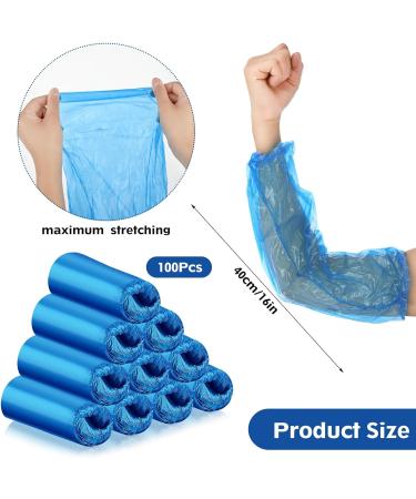 100 Pcs Waterproof Arm Sleeves Covers | PE Oversleeves Protector with Elastic Cuff | Long Arm Protectors 16x8.7 Inch Blue - Buy Online on GoSupps.com