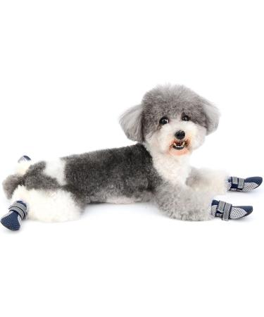 Zunea Dog Shoes - Slipproof Adjustable Reflective Paw Protection for Small Dogs | Breathable Heat-Resistant Summer Booties (Blue M - 4 Pack) - Buy Online on GoSupps.com