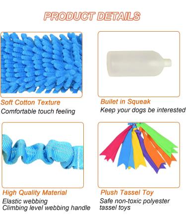 Tekcam 2 Pack Dog Tug Toys - Squeaky Agility Rope Toys for Small & Medium Dogs | Interactive Outdoor Fun - Buy Online on GoSupps.com