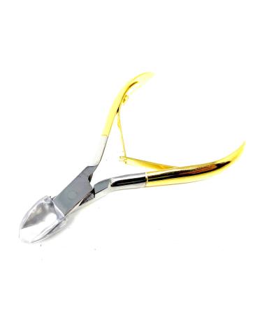 Inkgrafix Nail Nippers - Gold - Special Head - Surgical Steel Clippers Manicure Pedicure - with Feather - IG24886