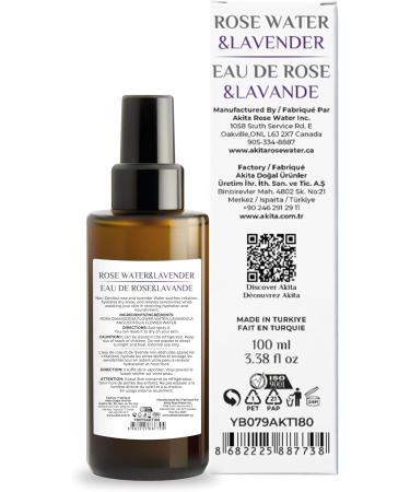 Natural Organic Non Deoiled Rose Water With Lavender 100mL - Buy Online on GoSupps.com