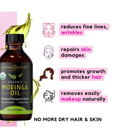 Nourish & Strengthen Hair from Inside Out with Moringa Oil & Capsules - Mother Nature Organics - Healthy Hair Growth - Buy Online on GoSupps.com