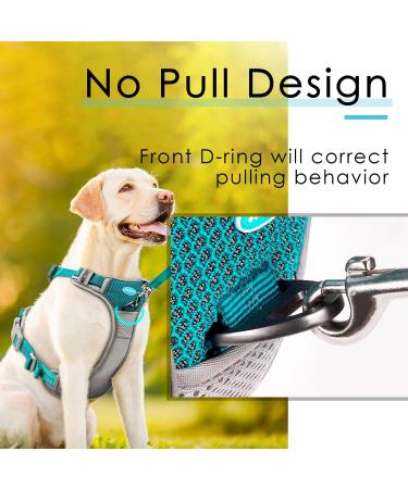 Thinkpet Anti Zug Dog Harness - Adjustable No-Choke Design with Handle Reflective & Breathable | Small Bright Blue-Green - Best for Easy Dog Control - Buy Online on GoSupps.com