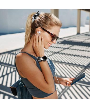 12-Piece Silk Hair Scrunchies for Volleyball Players - Elastic Satin Ties for Ponytails, Teams, and Gifts - Black Hair Accessories for Women and Girls - Buy Online on GoSupps.com