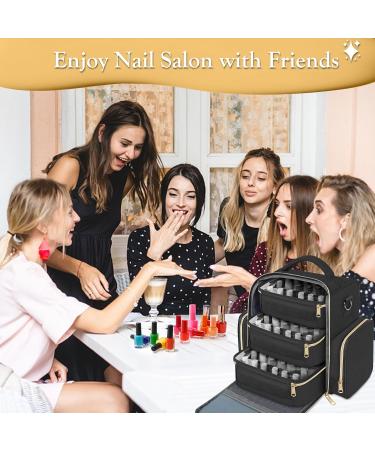 Buy YOREPEK Large Nail Polish Organizer Case - Holds 72 Bottles UV Nail Lamp & Accessories - Perfect Gift for Girls - Black - Buy Online on GoSupps.com