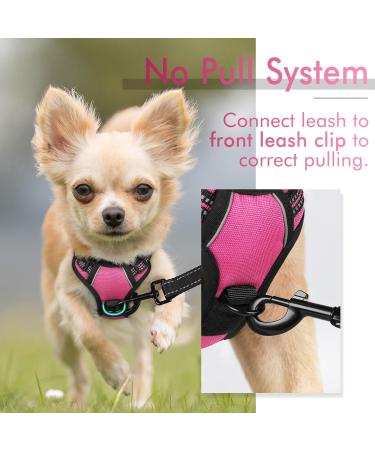 Rabbitgoo Dog Harness for Small Dogs - No Pull Adjustable & Breathable Pink XS - Safe Control & Comfort - Buy Online on GoSupps.com
