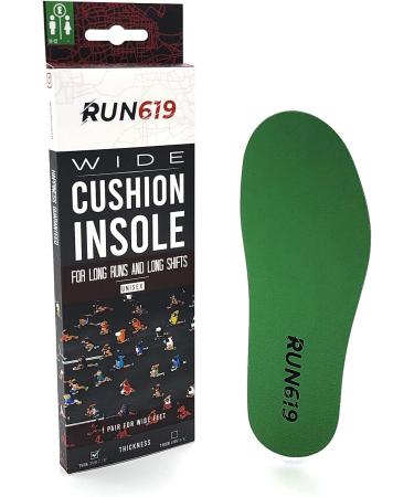 RUN619 Zero Drop Wide Shoe Insoles - Thin 3mm Flat Firm Inserts for EE Width Shoes - Men's 9-10 / Women's 10-11 - Buy Online on GoSupps.com