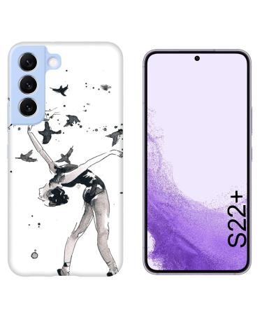 Hulle protection compatible with Samsung Galaxy S22+ Plus dance What a passion on toes with swallows/pressure also on the sides/phone hard snap on anti-slip anti-scratch shock-resis galaxy s22+ plus on toe tips with swallows