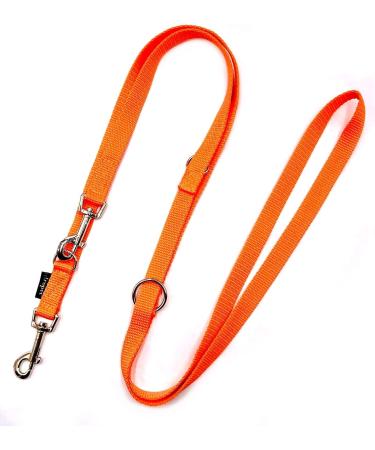 Adjustable Double Dog Leash for Large Dogs - 2.40m Orange (25mm) - Durable & Comfortable - Buy Online on GoSupps.com