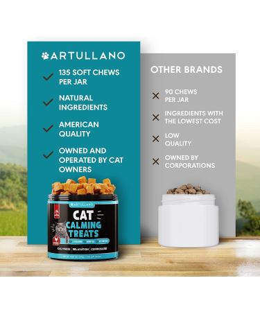 Hemp Cat Calming Treats for Anxiety Relief - Composure for Grooming, Travel, Separation - with Hemp Oil, L-Theanine, Melatonin - 135 Soft Chews Made in USA - Buy Online on GoSupps.com