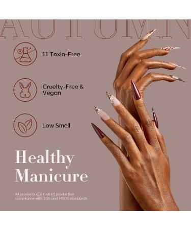 modelones Holiday Gel Nail Polish Set 6 Colors Brown Dark Red Gel Polish Kit Glitter Champagne Gold Nude Pink Grey Nail Polish Gel Soak OFF LED Manicure Nail Art DIY Home Salon Gift for Women live in luxury 1.25 ml (Pack of 6) - Buy Online on GoSupps.com