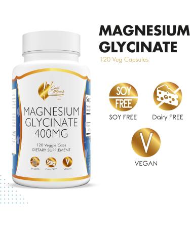 Coc March N.M.D Magnesium Glycinate 400 mg High Absorption Magnesium for Women & Men - Supplement for Sleep, Relaxation & Digestive Health Gluten Free, Vegan, Soy & Dairy Free 120 Capsules - Buy Online on GoSupps.com