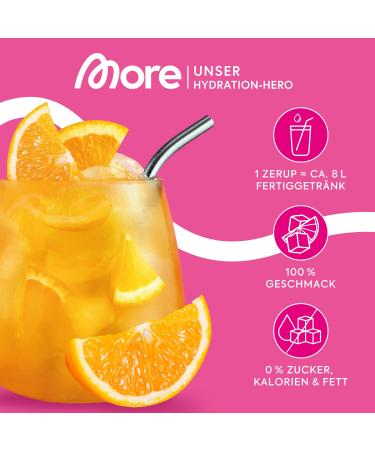 More Zerup Capri Orange Syrup - Sugar-Free Vegan Zero Calories 4x65ml | Real Fruit Extracts | For Up to 32L Finished Drink - Made in Germany - Buy Online on GoSupps.com