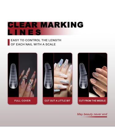 120 Dual Nail Forms Set - Stiletto B-Shaped Polygel Extensions with Nail Clips Gel Brush Picker & Files - Perfect for Professional Nail Art - Buy Online on GoSupps.com