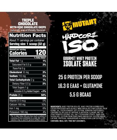 Mutant Hardcore ISO Whey Protein Isolate Powder Acts Fast to Help Recover Build Muscle Bulk and Strength 5 lb - Triple Chocolate Triple Chocolate 5 Pound (Pack of 1) - Buy Online on GoSupps.com