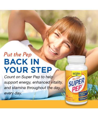 Natural Balance Super Pep | Herbal Energy Supplement with Eleuthero Kola Nut & B-Vitamins | 60 Capsules | Boost Energy & Focus - Buy Online on GoSupps.com
