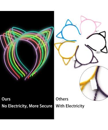 ZIRICHER 6 Colors Glow in the Dark Cat Headbands - Light Up Luminous Headband for Girls, Perfect for Christmas, New Year's, Birthdays - Buy Online on GoSupps.com