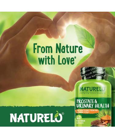 NATURELO Prostate & Urinary Health Formula | Saw Palmetto, Pygeum, Turmeric, Plant Sterols, Broccoli & Lycopene | 60 Vegetarian Capsules - Buy Online on GoSupps.com