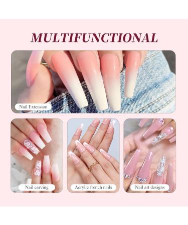 Saviland Acrylic Nail Kit - Complete Set for Nail Extension and Application | Acrylic Powder, Liquid, Nail File, Forms | Ideal for Beginners & Home Salon Use | Clear, Pink, White Shades -03 - Buy Online on GoSupps.com