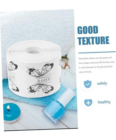 Housoutil 1roll Nail Paper Holder Acrylic Tip Extension Form Nail Extension Paper Sticker Nail Gel Acrylic Nail Paper Forms Nail Art Sticker Stickers Hardened Self-adhesive Tool French White White 10x7cm - Buy Online on GoSupps.com