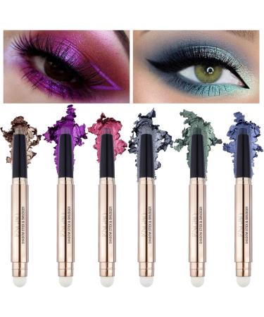 Eyeshadow Pencil Crayon Makeup Eyeshadow Pencil Crayon 6 Colors Waterproof Eye Shadow Highlighter Stick for Natural Makeup Girls and Women Dtt B(7# 12#) - Buy Online on GoSupps.com
