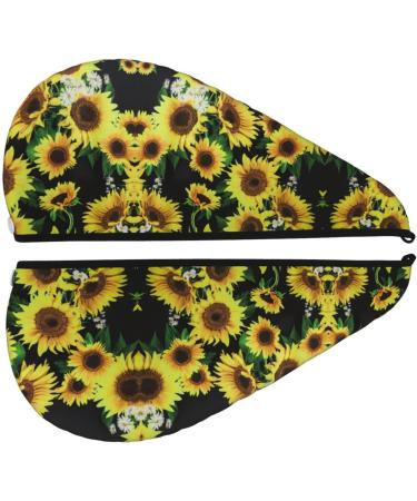 Sunflower Coral Velvet Dry Hair Cap | Perfect for Home Travel Pool Parties & Beach Days - Buy Online on GoSupps.com
