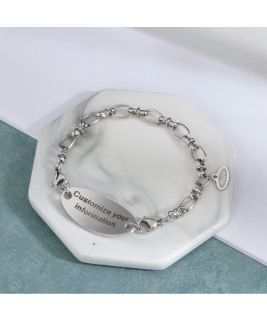 Custom Celtic Knot Medical Alert ID Bracelet for Women - Personalized Emergency Jewelry with Free Engraving | 6.0 to 9.0 Inches - Buy Online on GoSupps.com