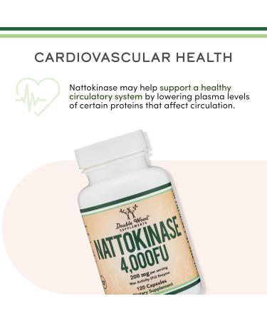 Nattokinase Supplement 4,000 FU Servings 120 Capsules (Derived from Japanese Natto) Systemic Enzymes for Cardiovascular and Circulatory Support by Double Wood - Buy Online on GoSupps.com