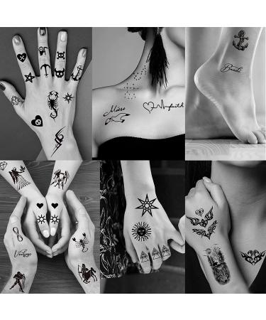 Hotoyannia 72 Sheets Tiny Temporary Tattoos: Realistic and Long Lasting Halloween Designs - Wolf, Lion, Tiger, Skull Tattoos - Buy Online on GoSupps.com