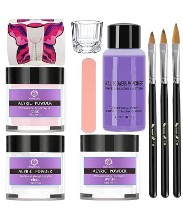 Acrylic Powder Set - Colorful Acrylic Nail Powder Powder for Acrylic Nails Extension 3Colors Set Acrylic Nail Kit 01