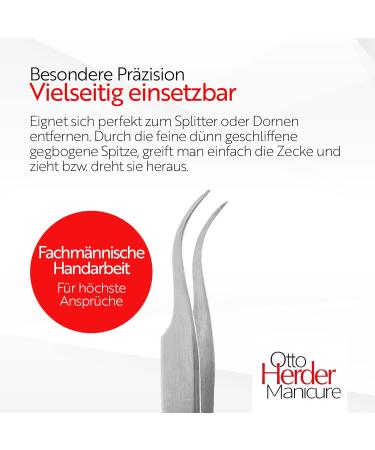 Otto Herder Teck Zucket - Premium Curved Stainless Steel Tweezers for Ticks & Splinters in Dogs & Cats | 11.5 cm | International Shipping Available - Buy Online on GoSupps.com