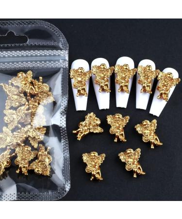 10pcs Baroque Angel Baby Nail Charms - 3D Embossed Cupid Charms for DIY Manicure - Gold Nail Accessories - Buy Online on GoSupps.com