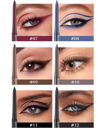 Liquid eyeliner waterproof eyeliner pencils 12-color liquid gel eyeliner eyeliner for lips and eyebrows eye makeup supplies for Christmas and - Buy Online on GoSupps.com