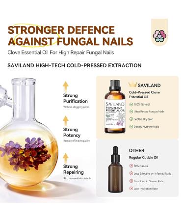 SAVILAND Clove Oil for Toenail Fungus - 100% Pure Organic Nail Growth Oil | Natural Fungal Treatment & Cuticle Care 2024 - Buy Online on GoSupps.com