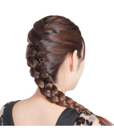 180pc Nydotd Hair Rings Braid Rings Hair Clips Hoops, 3 Colors, 2 Sizes - Fashion Hair Accessories for Women, DIY Braids, Dreadlocks in Silver, Gold, KC Gold - Buy Online on GoSupps.com