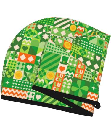 Hair Towel Wrap - Quick Drying Towel Turban with Button | Perfect for St. Patrick's Day - Buy Online on GoSupps.com