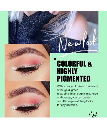 Colored Eyeliners Liquid Eye Shadow Pigmented Eye Liner 6 Colors | Long Lasting Glitter Eyeshadow Waterproof Shimmer Eyeliner Eye Glitter for Festival Eye Makeup Rowces - Buy Online on GoSupps.com