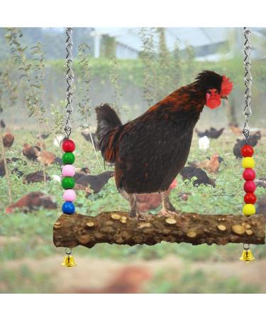 NCTP Handmade Chicken Swing Toy with Natural Wooden Perch Stand for Hens - Perfect for Parrots, Macaws, and Bird Training - Buy Online on GoSupps.com