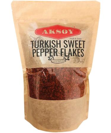 Aksoy Premium Quality Turkish Sweet Red Pepper Flakes 200GR || Flakes size 3-4mm - Buy Online on GoSupps.com