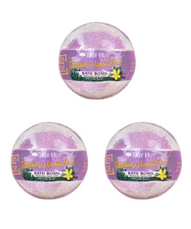 Tree Hut Shea Moisturizing Bath Bombs - Tahitian Vanilla Bean - Set of Three (3) 7.2oz Bath Bombs