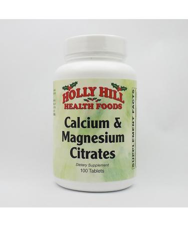 Holly Hill Health Foods Calcium and Magnesium Citrates 100 Tablets