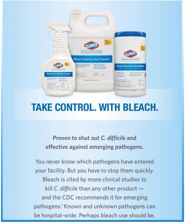 Clorox Healthcare Bleach Germicidal Cleaner Spray 32oz (68970) - Powerful Disinfectant for Home and Office - 30-40oz - Buy Online on GoSupps.com