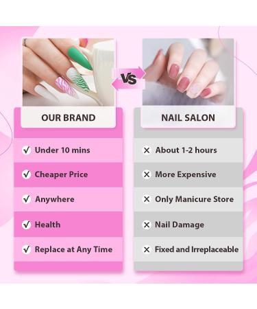 Barbie Pink & Green XXL Press on Nails - Jofay Fashion Designs | False Nails with Glue - 24pcs - Buy Online on GoSupps.com