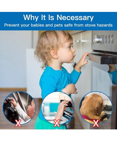 Child Safety Stove Knob Covers - 5 Pack with Double-Key Lock | Universal Gas Oven Knob Guards for Baby Proofing - Buy Online on GoSupps.com