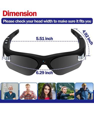 MingSung MS20 Camera Video Sunglasses | HD1080P Built-in Camera | Hands-Free Recording for Outdoor Activities | Includes 32G MicroSD Card - Buy Online on GoSupps.com