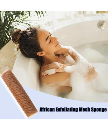 Long Net Bath Sponge | Nylon Mesh African Mesh Cloth Shower Net Scrubber Dead Skin Removal Bath Sponges for Women & Men Coffee - Buy Online on GoSupps.com