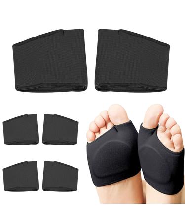 3 Pairs of Metatarsal Pads for Women and Men  Ball of Foot Cushions for Pain Relief of Bunions&Morton's Neuroma Metatarsal Sleeve/Socks with Built-in Soft Gel Pad (Large Black) Large Black