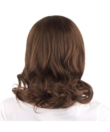 MapofBeauty 16 Short Side Bangs Medium Curly Wig - Brown - Buy Online on GoSupps.com