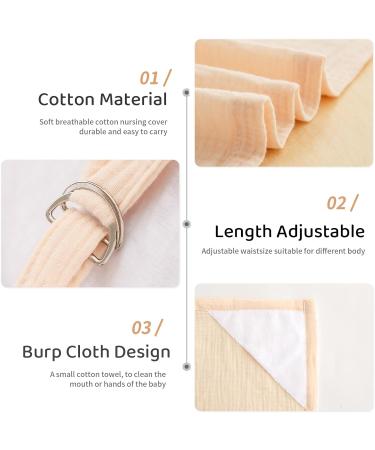 Breathable Cotton Nursing Cover with Adjustable Strap - Beige | Lightweight & Soft Breastfeeding Shawl for Outdoor Use - Buy Online on GoSupps.com